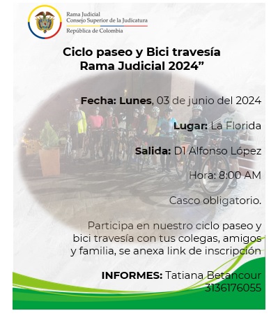 LUNES FESTIVO DE CICLO PASEO Y BICI TRAVESÍA RAMA JUDICIAL