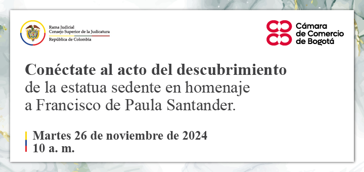 Estatua sedente de Francisco de Paula Santander será descubierta en la plazoleta principal del Palacio de Justicia