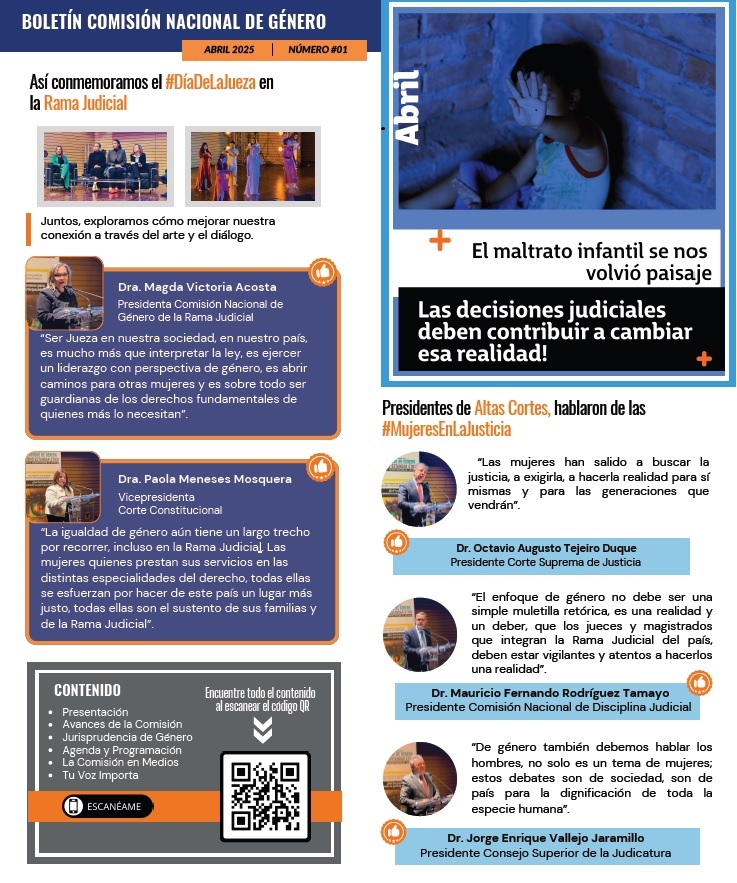 NUEVO!!! Boletín de la Comisión Nacional de Género Abril de 2025