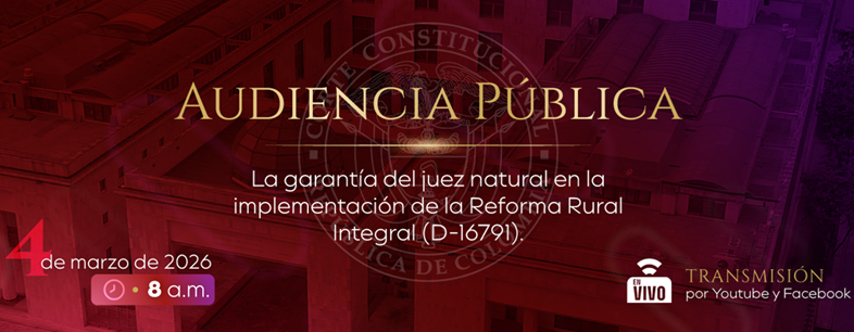 Audiencia pública, la garantía del Juez natural en la implementación de la Reforma Rural Integral (D-16791)